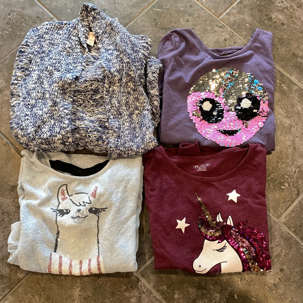 Lot of 4 long sleeve girls tops
